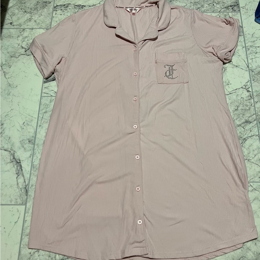 Juicy Couture Pink Button-Up Nightgown